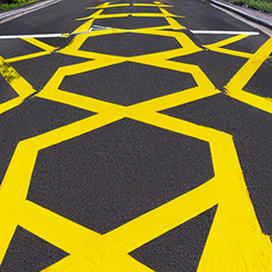Increase Visibility with Bright Yellow Embedded EPDM Rubber Strip on Speed Bumps